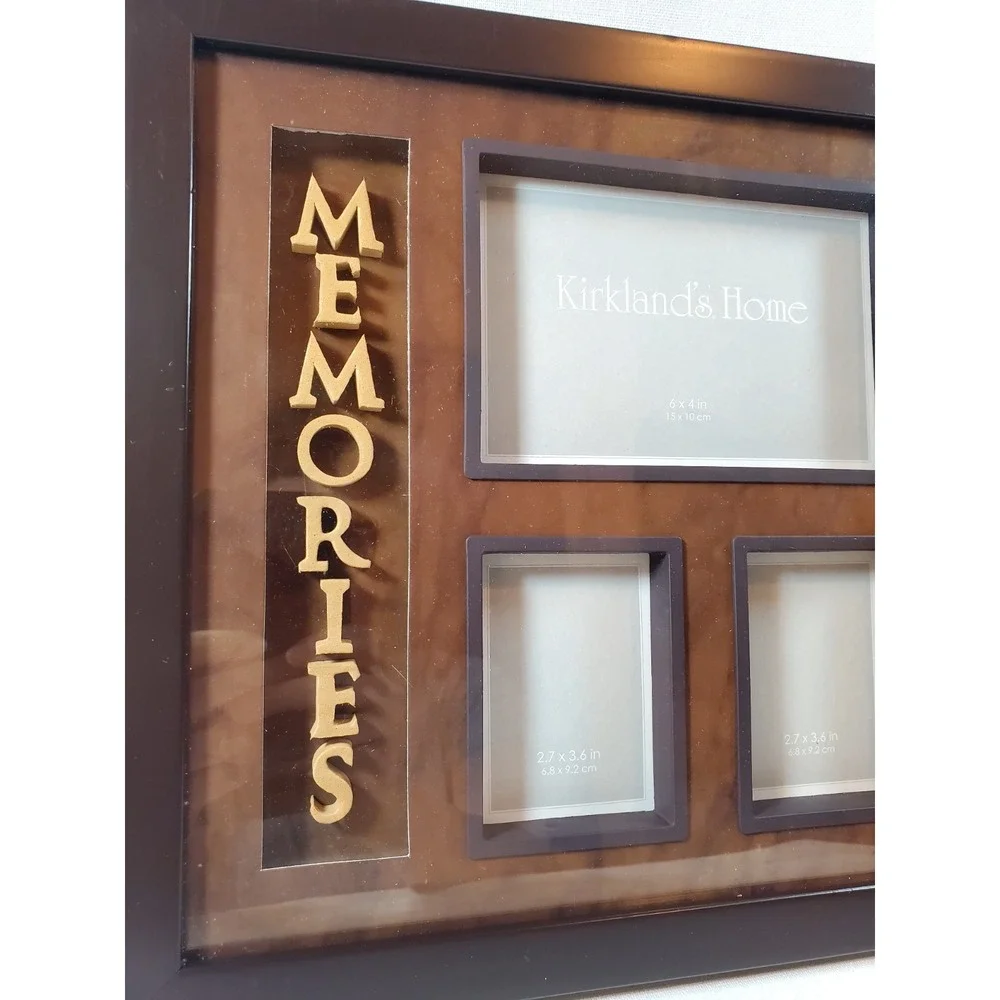 Kirkland's‎ Home Memories Multi-Opening Picture Frame Holds 3 Photos Brown